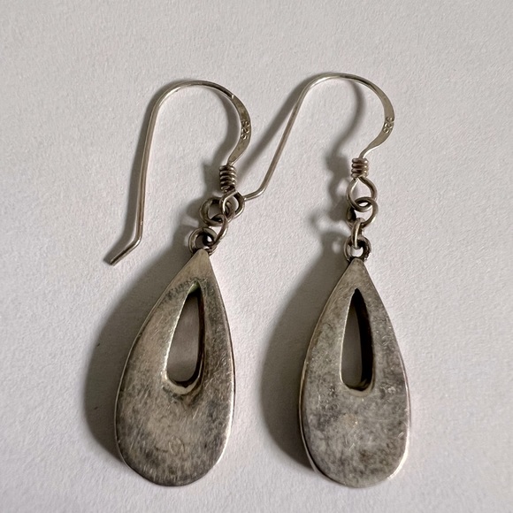 Southwest style turquoise inlay dangle earrings sterling 925 - Picture 5 of 7